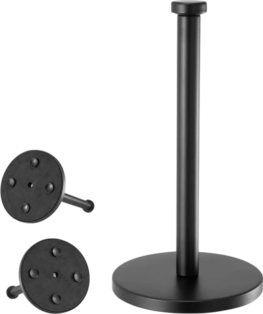 VEVOR Paper Towel Holder Countertop, Stainless Steel Kitchen Paper Towel Stand with Weighted Base and Suction Cups, Non-slip Countertop Kitchen Paper Roll Holders for Kitchen Bathroom
