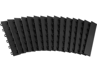 VEVOR Female Garage Floors Transition Edge Kit, 15 PCS Sturdy PP Interlocking Modular Garage Floor Edging Slip-resistant, Easy Assembly Compatible Only With VEVOR Upgraded 6-Lock Garage Mats, Black
