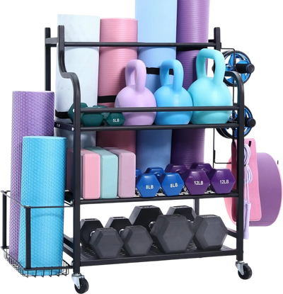 Vevor Yoga Mat Storage Rack Home Gym Workout Equipment Organizer New
