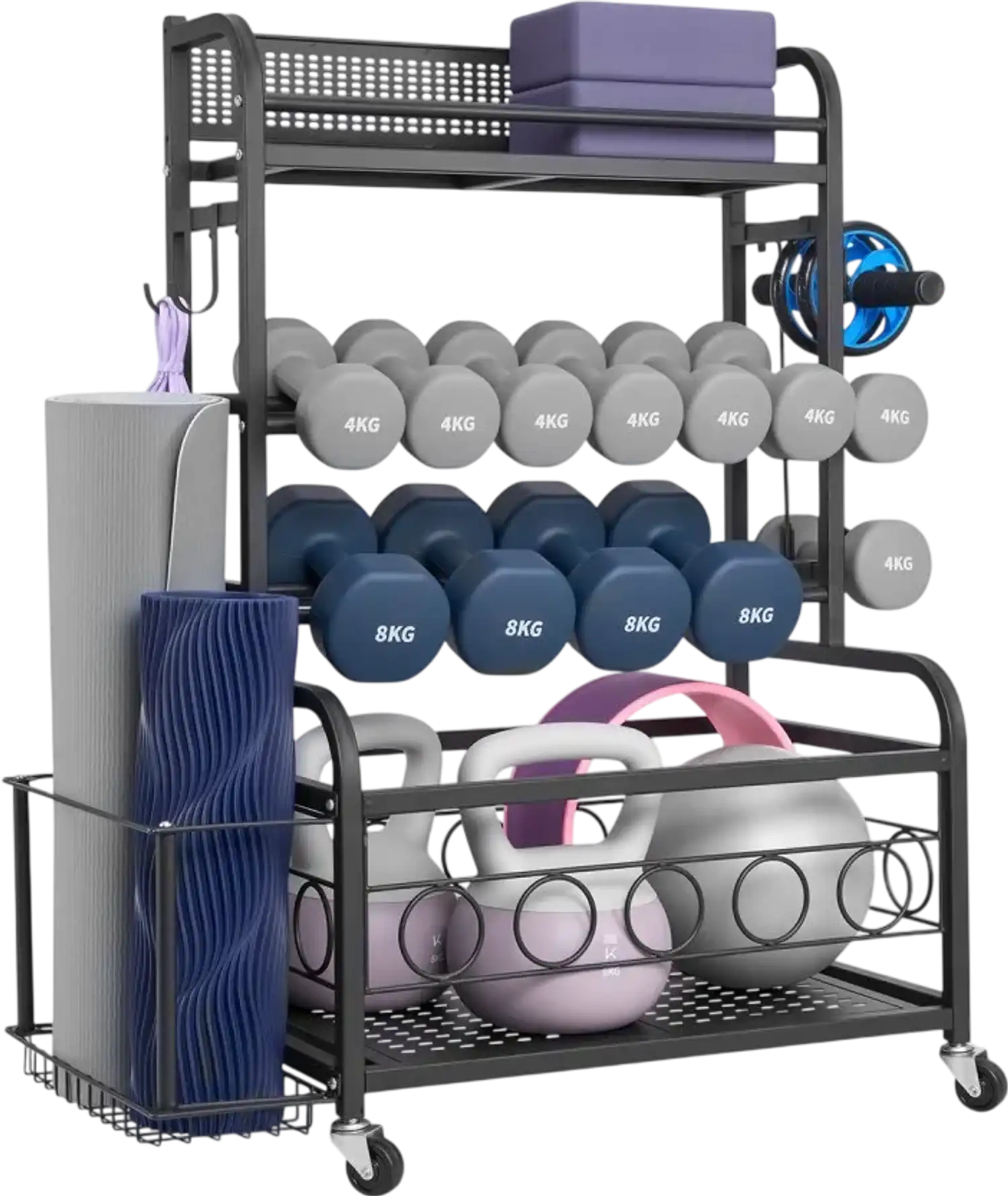 Vevor Storage Rack Home Gym Workout Equipment Organizer New