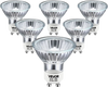 VEVOR Halogen Light Bulbs, MR16 GU10 Candle Warmer Lamp Bulb Dimmable, 100-130V 50W Glass Cover Halogen Bulbs, 2800K Warm Light Bulb, for Wall Lamp, Hood Range, Landscape & Track Lighting, Pack of 6