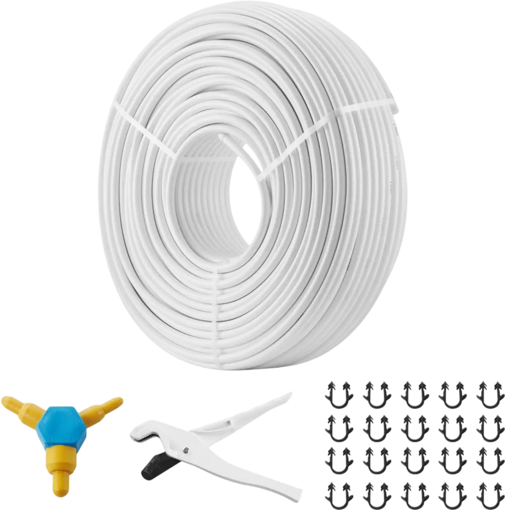 VEVOR PEX-AL-PEX Tube, 656ft, 5/8'' Diameter Aluminum-Plastic Composite Pipe Oxygen Barrier Radiant Floor PEX Pipe, 0.08'' Thickness Radiant Heat Floor Plumbing Inner Aluminum Layer PEX Tubing Pipe