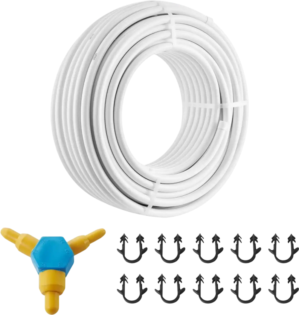 VEVOR PEX-AL-PEX Tube, 164 ft, 0.79'' Diameter Aluminum-Plastic Composite Pipe Oxygen Barrier Radiant Floor PEX Pipe, 0.08'' Thickness Radiant Heat Floor Plumbing Inner Aluminum Layer PEX Tubing Pipe