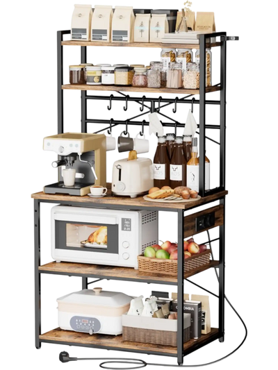 Vevor Bakers Rack Kitchen Stand with Power Outlet New