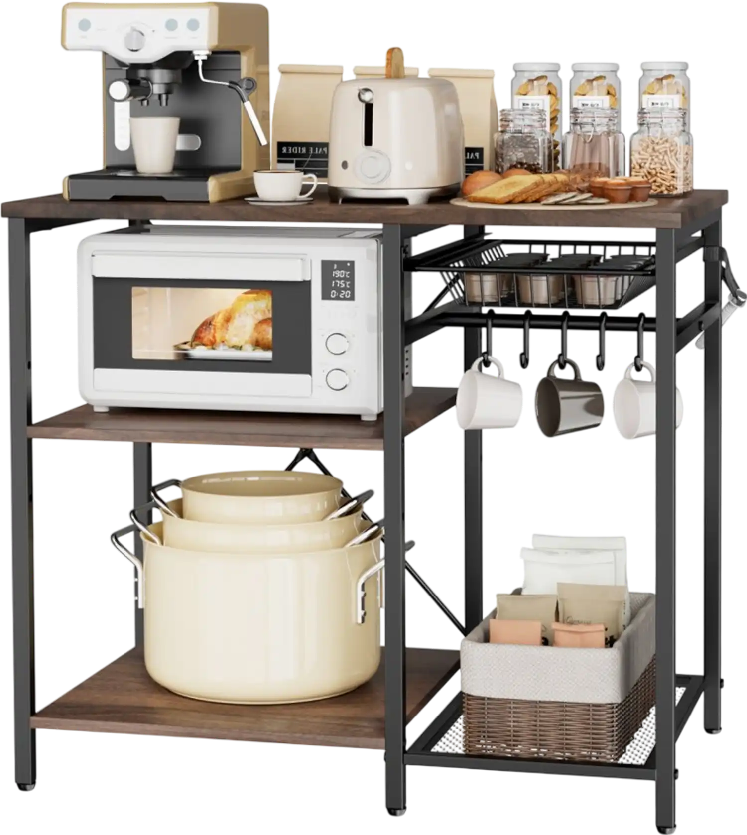 Vevor Bakers Rack Kitchen Stand Coffee Bar Storage Shelf 35.4