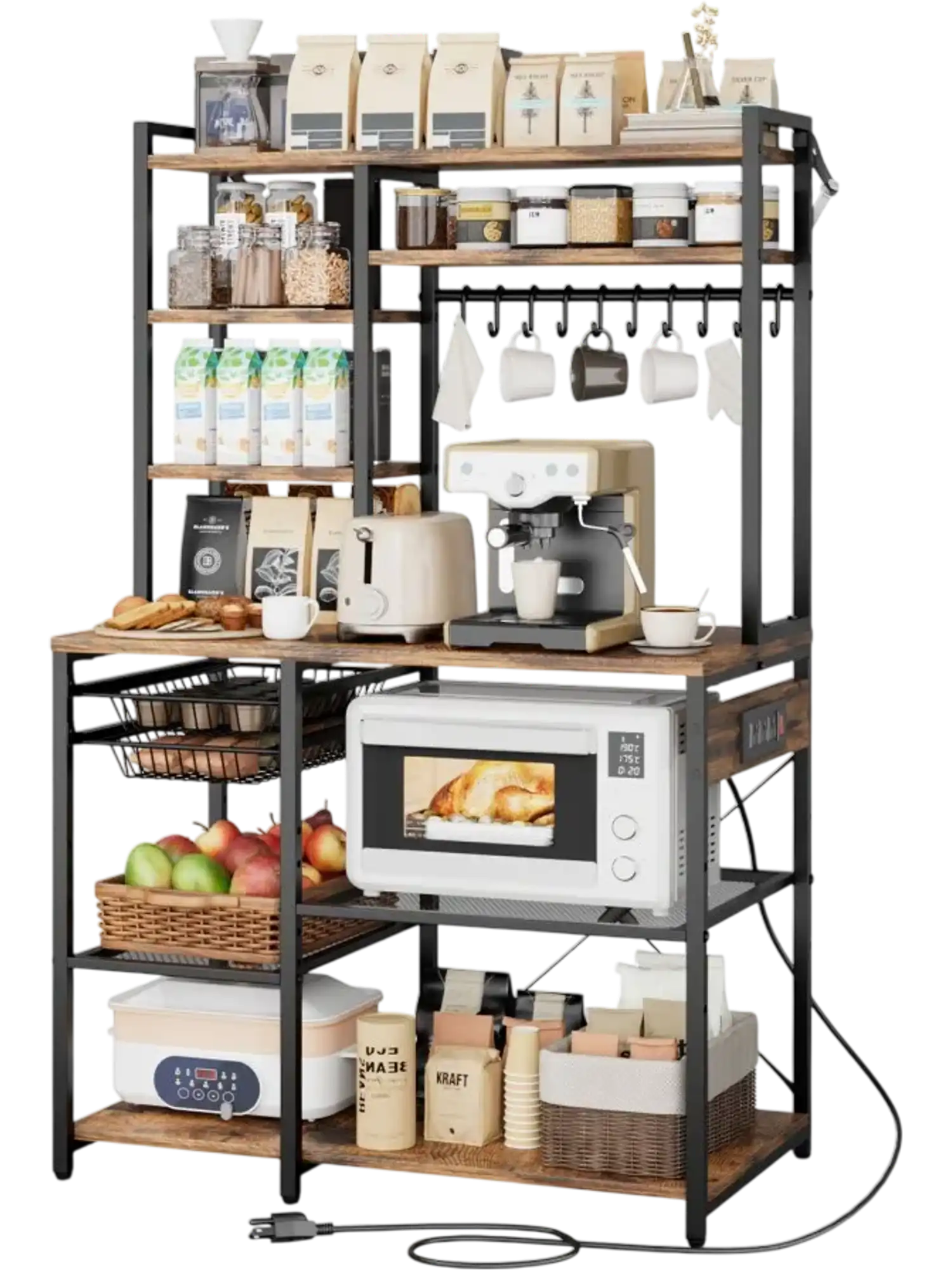 Vevor Bakers Rack with Power Outlet Kitchen Stand New