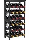 VEVOR 24 Bottle Detachable Wine Rack, 6-Tier Wine Bottle Holder, Freestanding Floor Display Wine Storage Shelves with Table Top, For Kitchen,Cellar,Bar,Dining Room,Living Room, Black