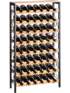 VEVOR 48 Bottle Wine Rack,8-Tier Wine Bottle Holder,Freestanding Floor Display Wine Storage Shelves with Wood Table Top,For Kitchen Pantry, Cellar, Bar, Dining Room, Living Room, Black