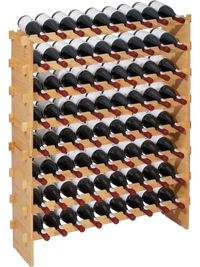 VEVOR 72 Bottle Stackable Modular Wine Rack, 8-Tier, Floor Freestanding Wine Storage Rack, Sturdy Wines Holder Display Shelf, Wobble-Free Shelves, Easy Assembly, for Kitchen, Cellar, and Bar, Natural