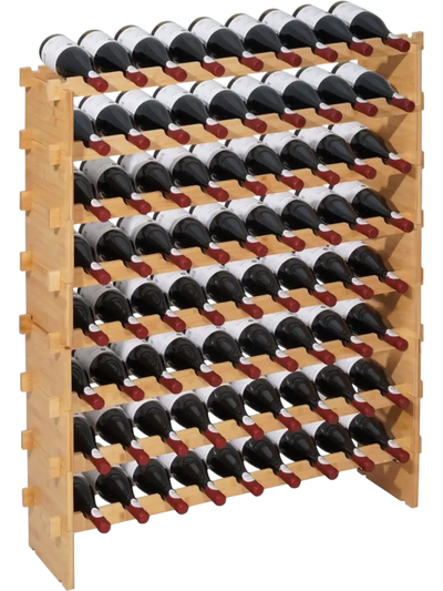 Vevor Wine Rack 72 Bottle 8-Tier Stackable Modular Freestanding Storage Rack Natural New