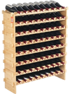 VEVOR 72 Bottle Upgrade Modular Wine Rack, Continuously Store Pinot Bottles, 8-Tier Bamboo Wood Storage Rack, Floor Freestanding Wines Holder Display Shelf, Wobble-Free Shelves for Kitchen Bar Cellar