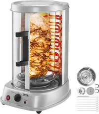 VEVOR Shawarma Grill Machine, Vertical Chicken Shawarma Cooker Machine Countertop, Electric Stainless Steel Broiler Gyro Rotisserie Oven Doner Kebab Machine, for Home Restaurant Kitchen Parties
