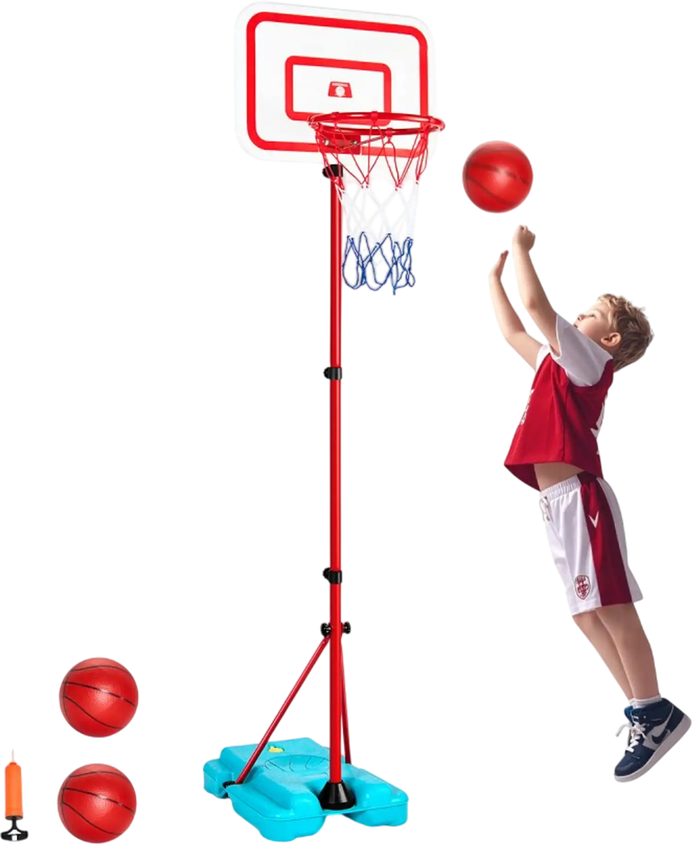 VEVOR Kids Basketball Hoop, Height Adjustable, Portable Basketball Court with Fillable Base, Indoor and Outdoor Backyard Sport Game, Toddler Basketball Toys for Kids 3-8 Years Old, Boys and Girls