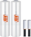 VEVOR Stretch Film, 15 inches x 1200 feet, 2 Pack, 80 Gauge Industrial Strength Clear Durable Stretch Wrap Roll, Heavy Duty Shrink Film Stretch Wrap with Handles for Pallet Wrapping Shipping Moving