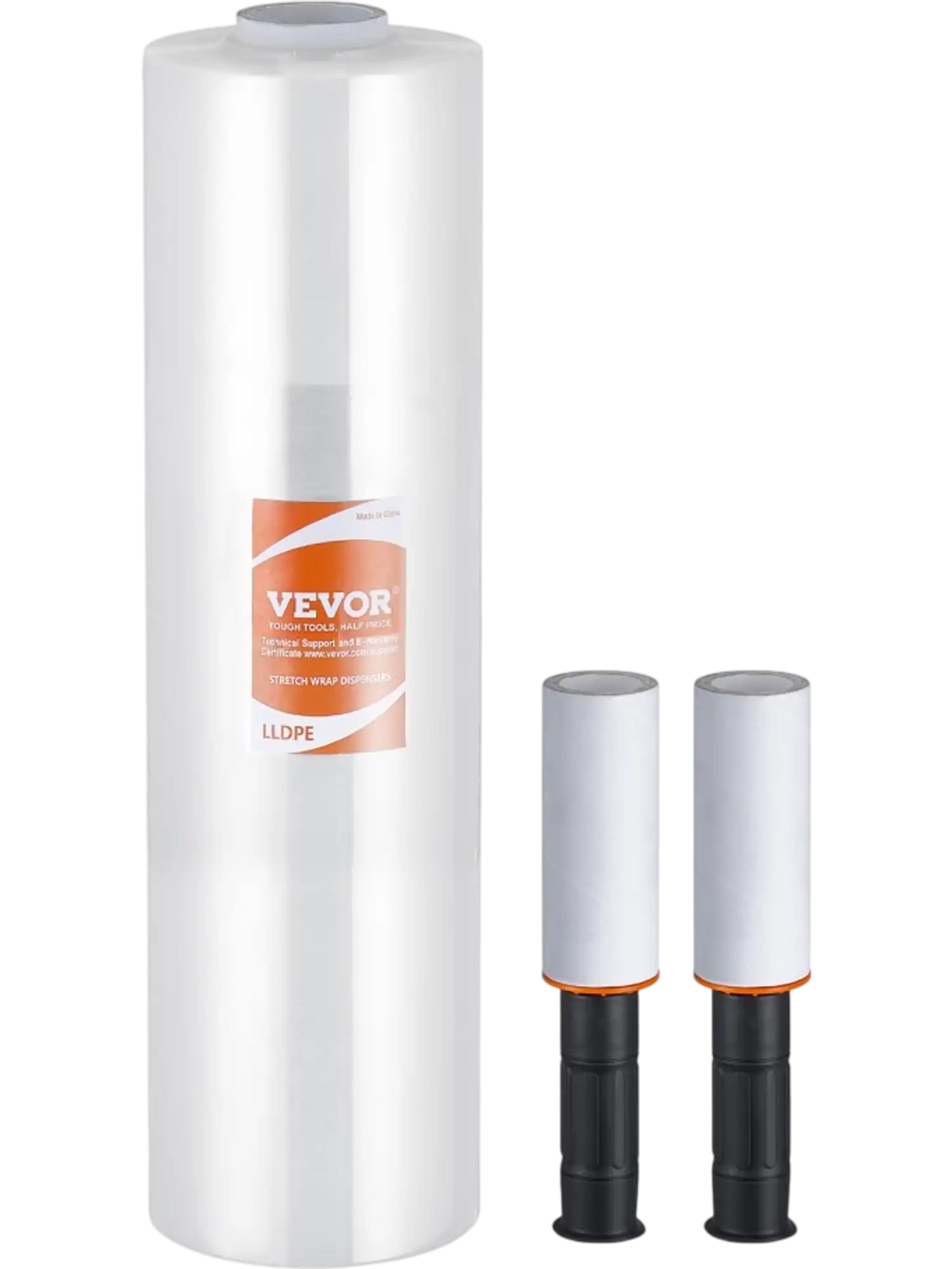 VEVOR Stretch Film, 15 inches x 1200 feet, 1 Pack, 80 Gauge Industrial Strength Clear Durable Stretch Wrap Roll, Heavy Duty Shrink Film Stretch Wrap with Handles for Pallet Wrapping Shipping Moving