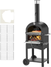 VEVOR Outdoor Pizza Oven, 12" Pellet Fire Ovens, 2-Layer Pizza Oven Wood Fired, Wood Burning Outdoor Pizza-Oven with 2 Removable Wheels, 1000℉ Max Temperature Fired Pizza-Maker Ovens for Barbecue