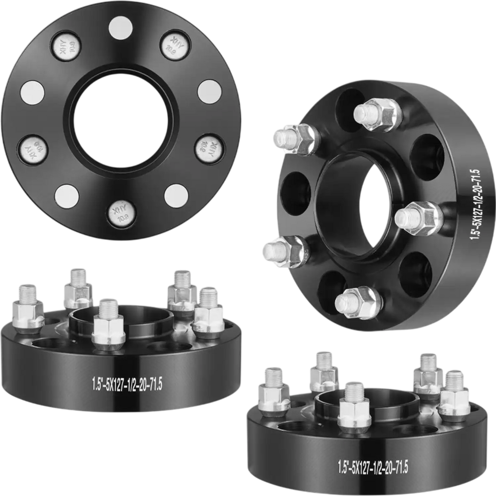 VEVOR Wheel Spacers, 1.5" 5"x5.5" Wheel Adapters, 5 Lug Forged Spacer, 71.5 mm Bore Hubcentric M1/2-20 Studs Spacers, Fit for Jeep Journey, WRANGLER JK JKU, Commander XK, Marquis, 4 PCS Black