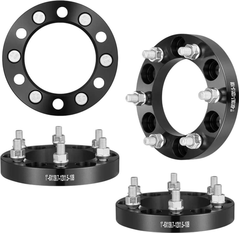 VEVOR Wheel Spacers, 1" 6"x5.5" Wheel Adapters, 6 Lug Forged Spacer, 108 mm Bore Hubcentric M12 x1.5 Studs Spacers, Fit for 1979-2022 Toyota, Hummer, Lexus, Chevrolet, Honda, 4 PCS Black