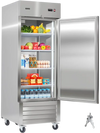 VEVOR Commercial Reach-In Refrigerator 29" W, 22 Cu.Ft Stainless Steel Upright Refrigerator with Single Door, Auto-Defrost, 4 Adjustable Shelves, 32 to 50℉ Temperature Control, ETL Certified
