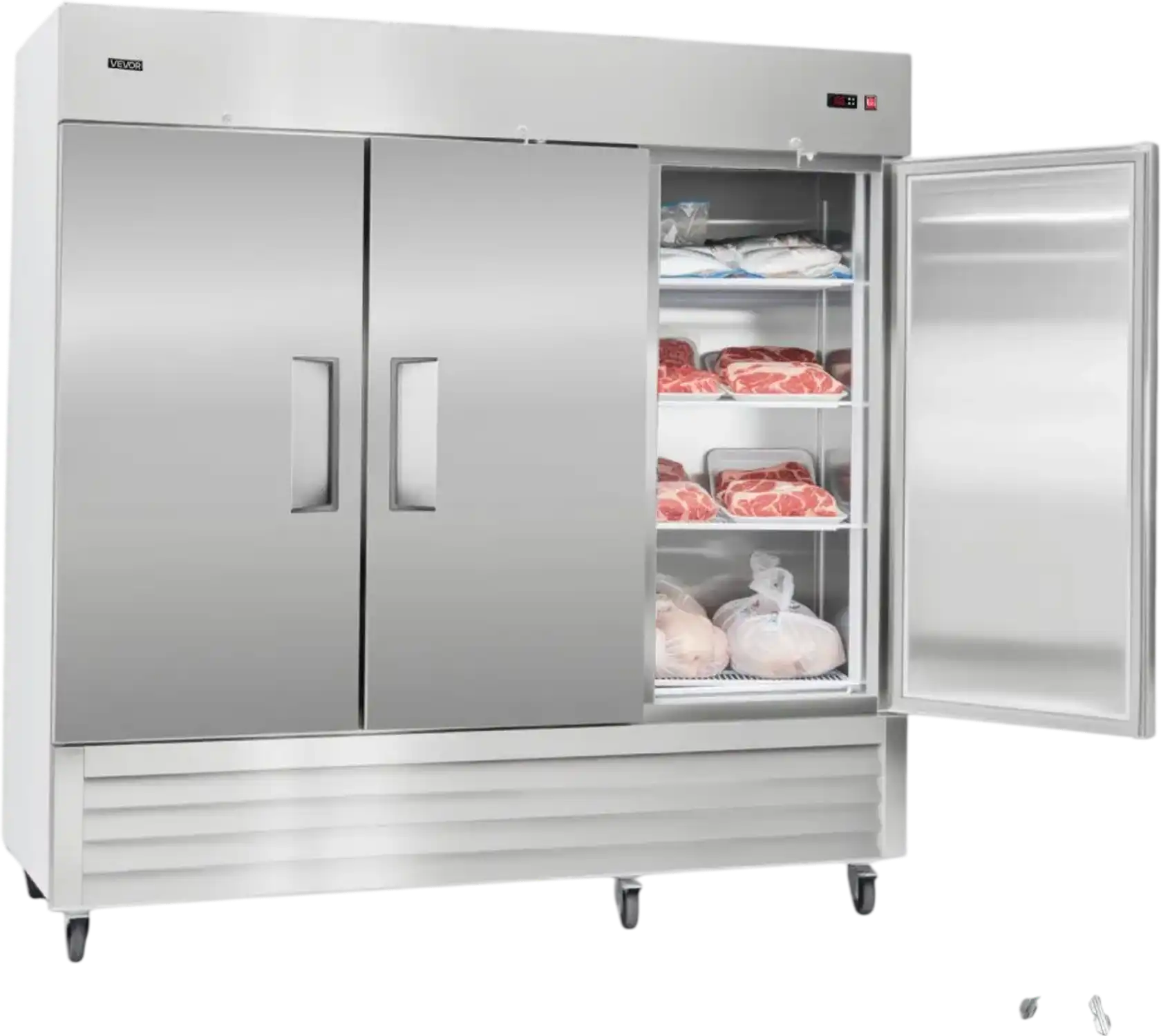 Vevor Commercial Freezer 66.9 cu. ft. 3-Door Reach-In Upright Stainless Steel New