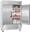 VEVOR Commercial Freezer, 32.2 in Width Reach In Upright-Freezer Double Door, 43.2 Cu.ft Auto-Defrost Stainless Steel Freezer with 8 Adjustable Shelves, -11 to 14℉ Temp Control, LED Light, 4 Wheels