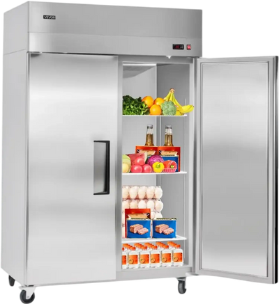 Vevor Double Door Refrigerator Commercial Upright Stainless Steel 33 Cu.Ft. Reach-In New