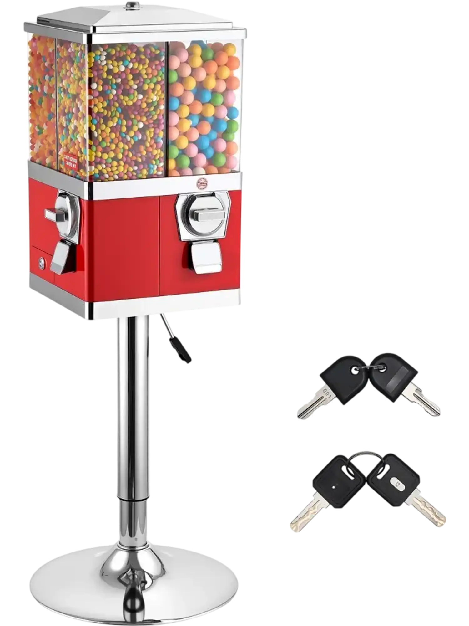 Vevor Candy Vending Machine 4-Compartment Adjustable-Height Vintage Dispenser with Stand New