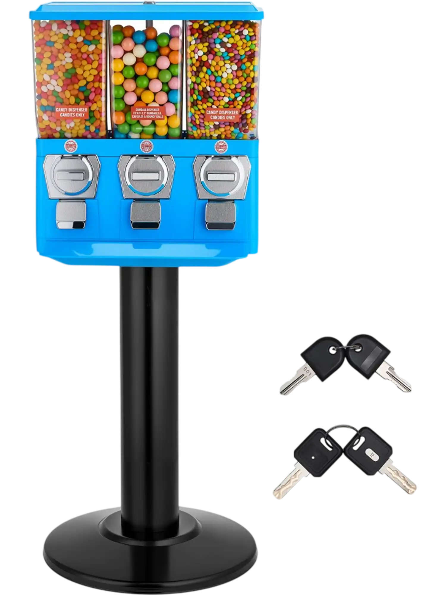 Vevor Candy Vending Machine Triple Compartment Vintage Dispenser with Stand New