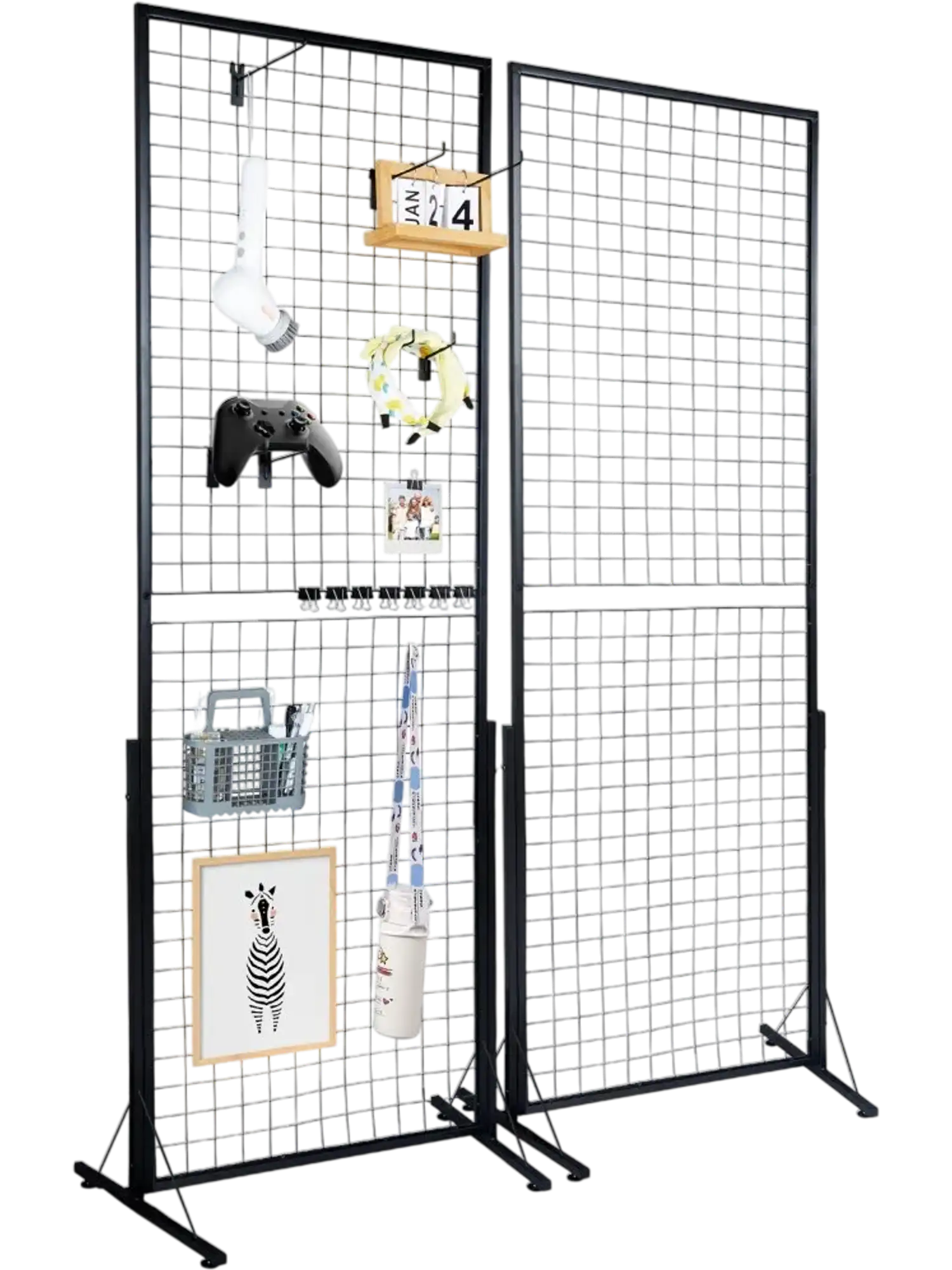 Vevor Gridwall Panels Tower 2-Pack Double-Sided Display Rack with T-Base 2' x 5.6' New