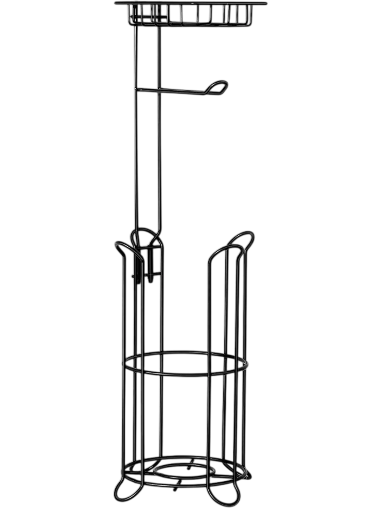 Vevor Toilet Paper Holder Freestanding Storage Shelf Matte Black New