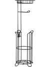 VEVOR Free Standing Toilet Paper Holder with Shelf, 3-in-1 Premium Metal Material, Store Up to 4 Mega Rolls, Elevated Base Design, Tissue Roll Storage Rack for Bathroom, Washroom, Matte Black