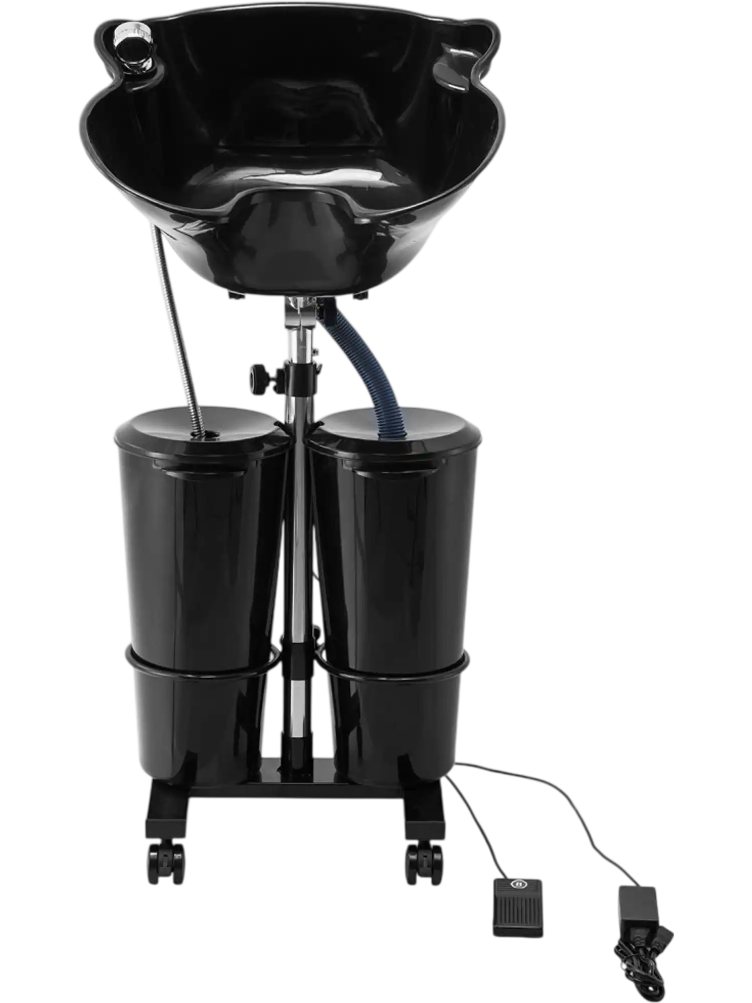 Vevor Portable Shampoo Bowl Adjustable Height Salon Sink with Electric Pump Double Bucket Black New