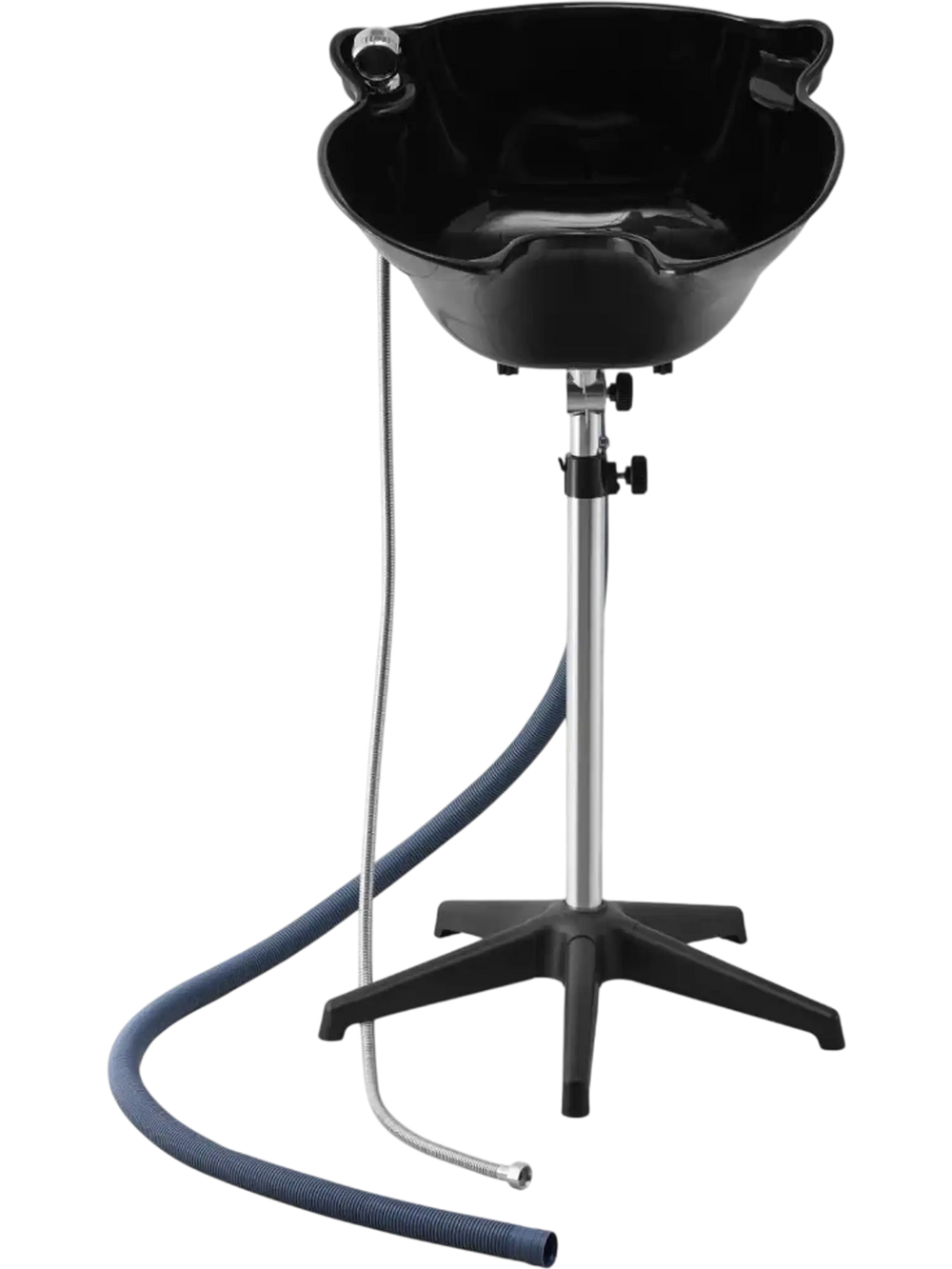 VEVOR Portable Shampoo Bowl, Deep Shampoo Sink with Adjustable Height & Angle, Includes Drain Hose, Shower Head, Lightweight Hair Wash Basin for Barber Salon Spa Center & Home Use, Black