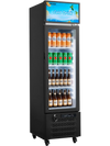 VEVOR Commercial Merchandiser Refrigerator, 6.1 Cu.Ft / 173 L Glass Door Display Refrigerator, Upright Beverage Cooler with Customizable Lightbox, 3 Adjustable Shelves & Soft LED Light for Homes Shops