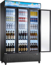 VEVOR Commercial Merchandiser Refrigerator, 26.8 Cu.Ft / 760L Upright Beverage Cooler, 3 Glass Door Display Refrigerator with Customizable Lightbox, 12 Adjustable Shelves, Soft LED Lighting & Casters