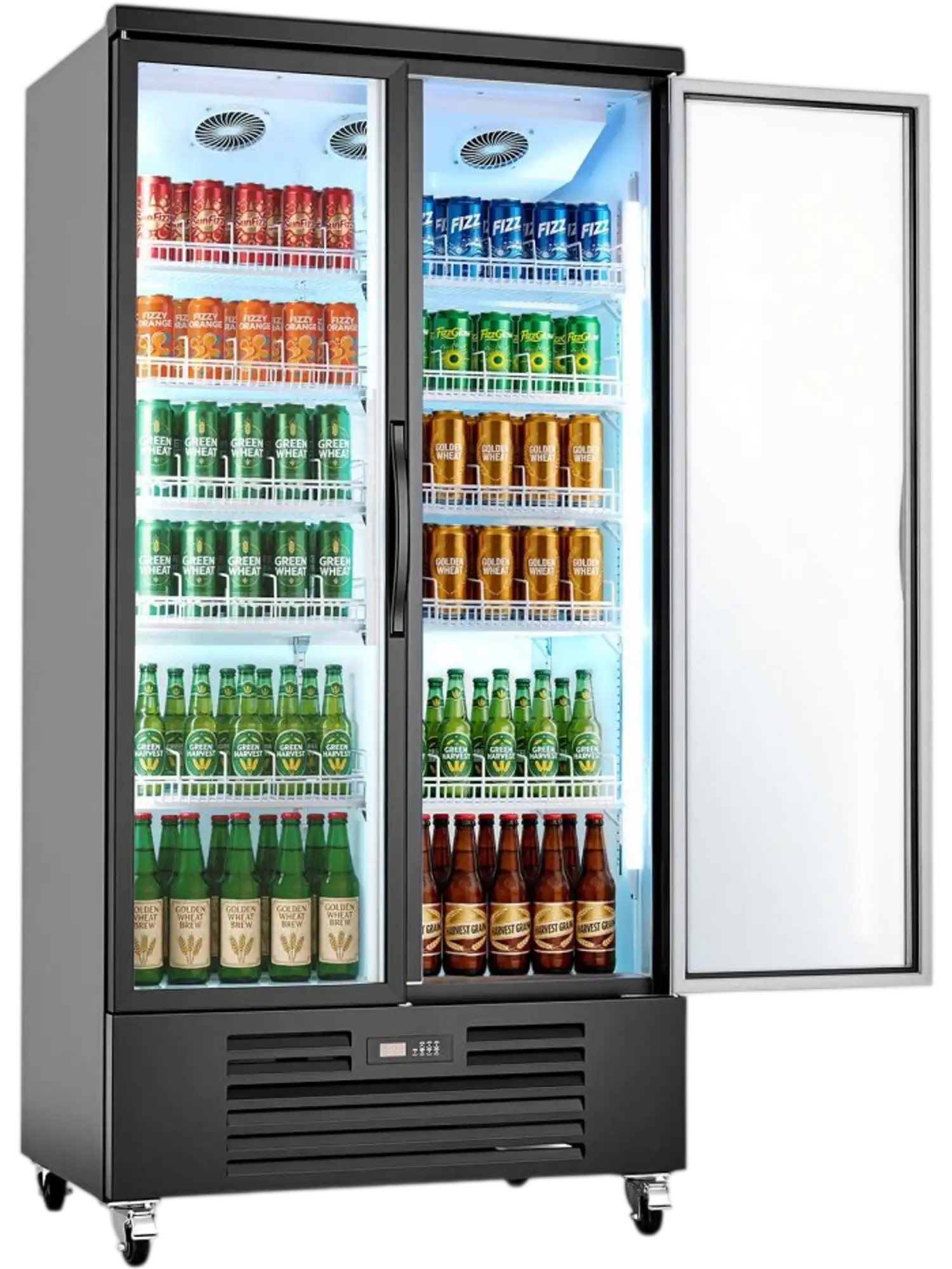 Vevor Beverage Refrigerator 24.9 Cu. Ft. 2-Door Commercial Merchandiser Cooler New