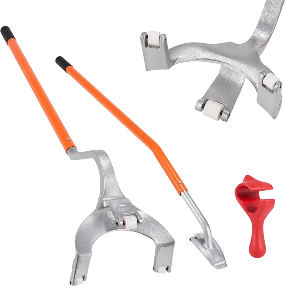 VEVOR Tire Mount Demount Tool, 22.5"-24.5" Manual Steel Tire Changer Mount Demount Removal Tool, with Extra Bead Holder, Tubeless Truck Bead Breaker, 3 PCS Tire Changing Tools, Orange