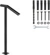 VEVOR Single Post 1-2, Black Steel Railing 441LBS Capacity Baking Varnish Iron Stairs Stylish Handrails for Outdoor Steps with Expansion Bolts & Drill Bit