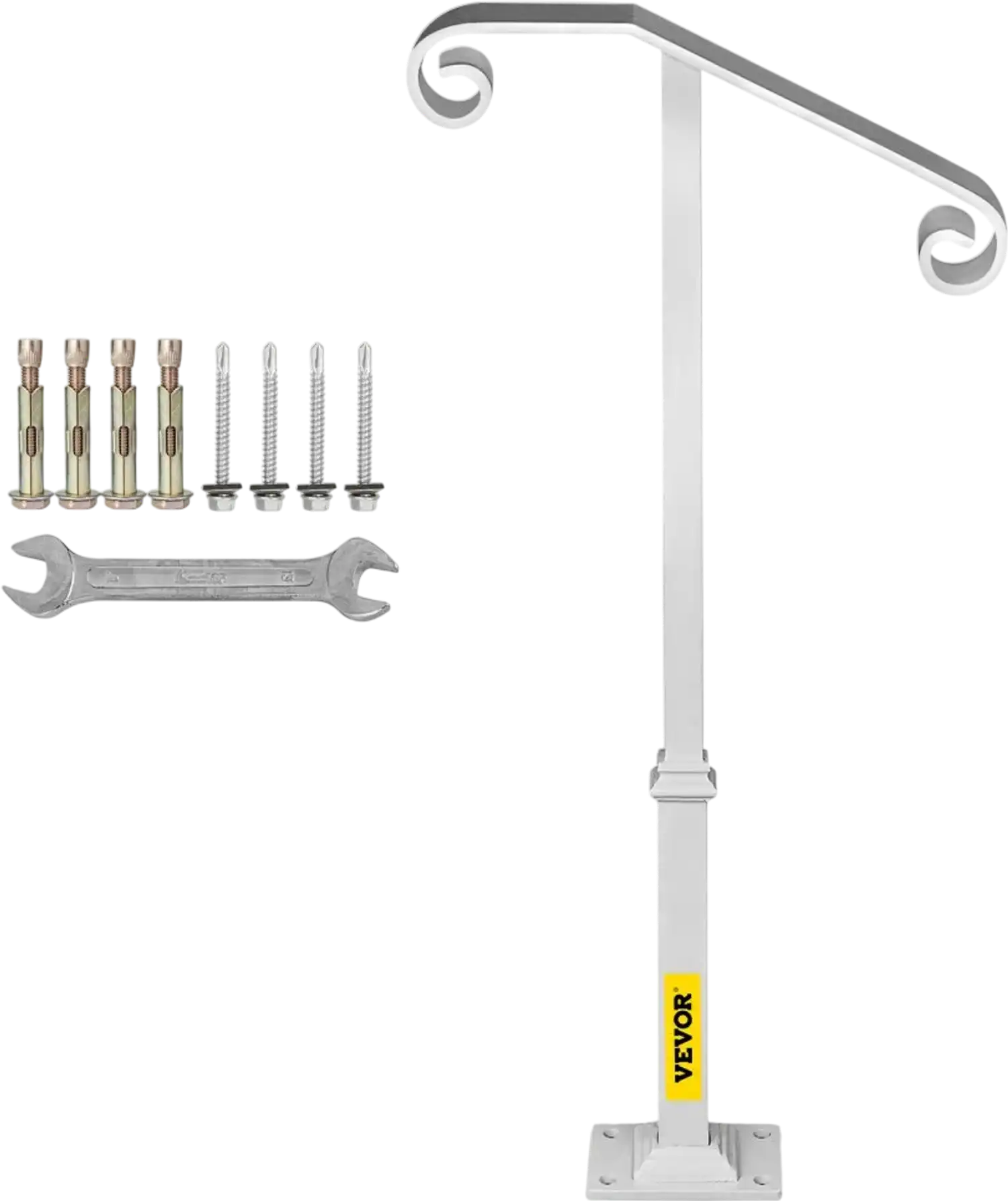 Grap Railing Vevor Handrail Single Post Wrought Iron Grab Railing for 1 or 2 Steps ...