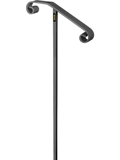 VEVOR Single Post Handrail Wrought Iron Post Mount Step Grab Supports in Ground Long Post Fits 1 or 2 Steps Grab Rail Single Post Railing (Gray)