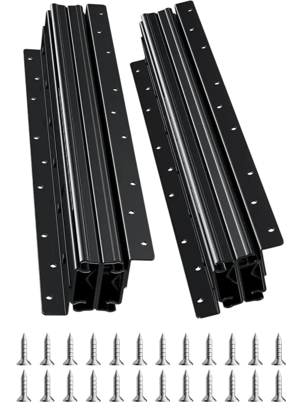 VEVOR Undermount Drawer Slides, 16 inch, Full Extension Ball Bearing Under Stair Cabinet Rails, 260 LB Load Capacity Heavy Duty Bottom Stair Cabinet Glides Track Runners,for DIY Replacement, Black