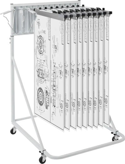 Vevor Blueprint Storage Rack Mobile Plan Holder with 12 Pivot Brackets 240 lbs New