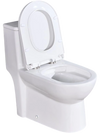 VEVOR One-Piece Toilet, Elongated Toilet Vortex Dual-Flush 1.1/1.6 GPF, Toilets for Bathroom with Comfortable Chair Seat, Standard Height, Easy-Clean Skirted Design, 12 inch Rough-In, White + Silver
