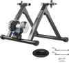 VEVOR Bike Trainer, 26-29 Inch & 700C Wheels, Foldable Fluid Bicycle Stationary Trainer Stand for Indoor Exercise Riding with Quick Release Skewer & Front Wheel Riser Block, Fits Road Bikes, Black