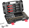 VEVOR 61-Piece Thread Chaser Set, UNC UNF and Metric Thread Restorer Tool, Rethreading Tool Kit with 28 Taps 28 Dies 3 Thread Files Storage Case, Heat Treated Steel, for Mechanics DIY Enthusiasts