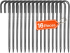 VEVOR Rebar Stakes, 12-Inch, Heavy-Duty 0.4 in Diameter J Hook, Galvanized Steel Ground Anchors with Chisel Point End & Rust-Resistant Coating, for Gardening Support, Fence, Camping Tents (16-Pack)