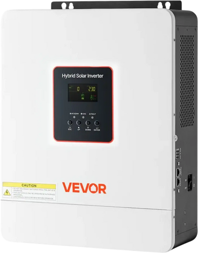 VEVOR 4000W Single-Phase Hybrid Solar Inverter, 24V DC to 230V AC, Pure Sine Wave Power Inverter with Built-in 120A MPPT Solar Controller, WiFi Module, for Lead Acid/Lithium Battery Off-Grid