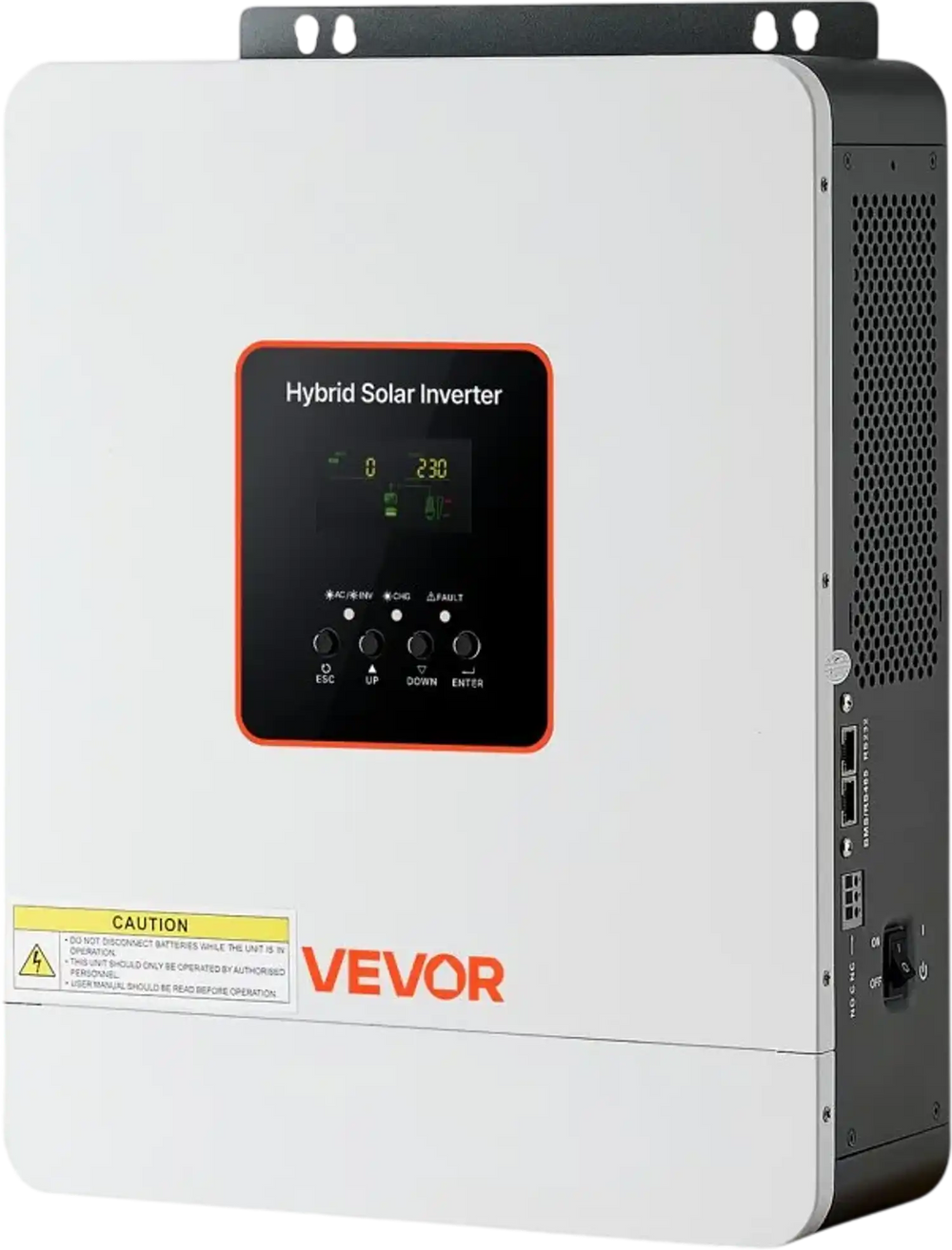VEVOR 3000W Hybrid Solar Inverter, 24V DC to 230V AC, Pure Sine Wave Power Inverter, Built-in 80A MPPT Solar Controller, Compatible with Lead Acid Lithium Battery, for Home, Camper, Off-Grid