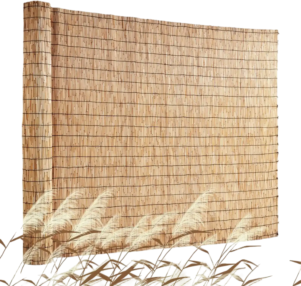 VEVOR Natural Reed Fencing, 4 ft x 16.4 ft, Reed Screen Curtain Balcony Reed Fence Roll for Outdoor Backyard Patio, Decorative Fence for Backyard Garden Fencing Divider, Privacy Screen Panel Curtain