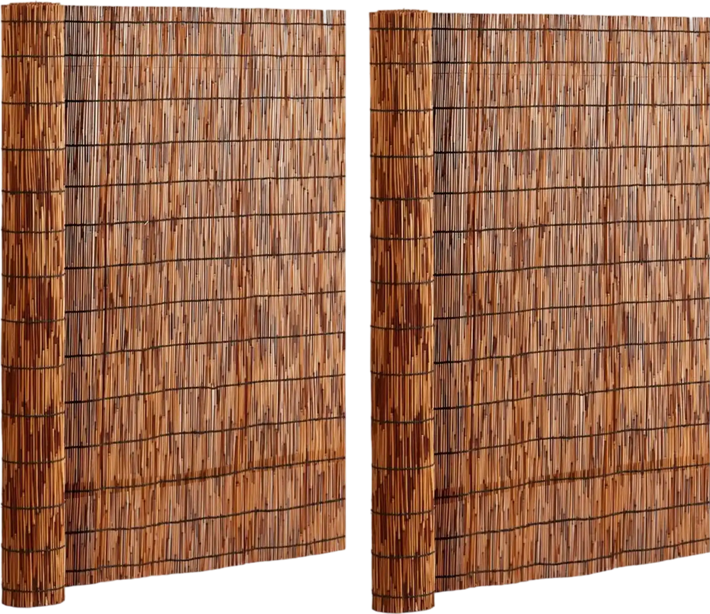 VEVOR Natural Reed Fencing, 4 ft x 16.4 ft, 2 Pack Reed Screen Curtain Balcony Reed Fence Roll for Outdoor Backyard Patio, Decorative Fence for Backyard Garden Fencing Divider, Privacy Panel, Brown